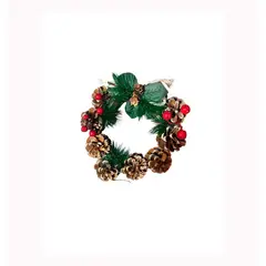 GENERICO - Corona Guirnalda navidad Pino 18 x 18 cm