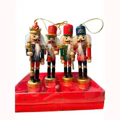 GENERICO - Set 4 cascanueces decoración navideña 13 cm tradicional