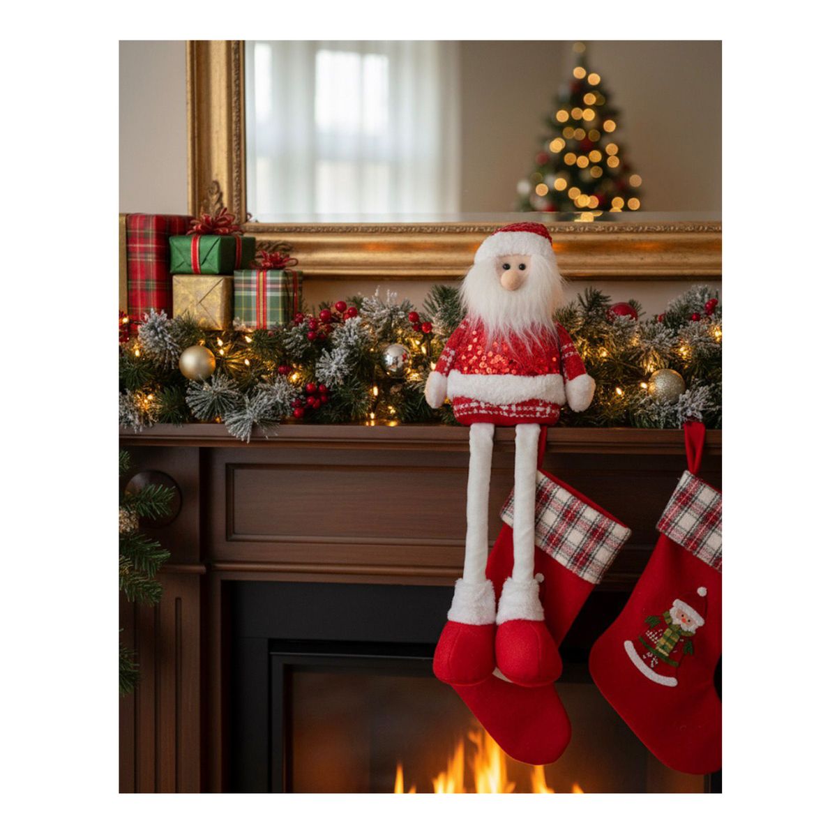 GENERICO - Muñeco Adorno navidad patas largas Viejo Pascuero