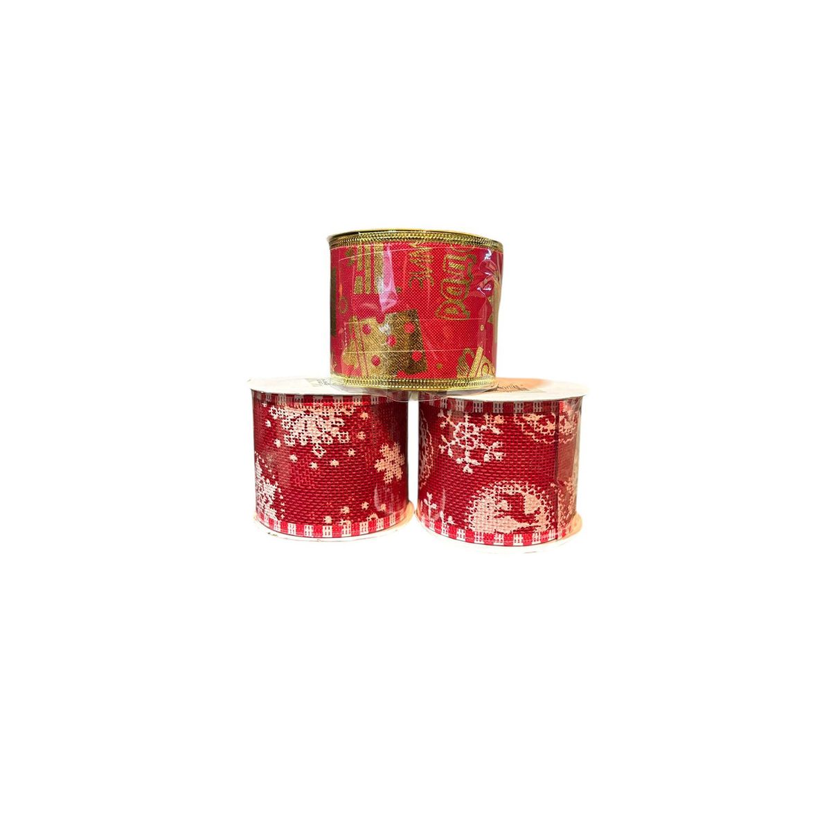 GENERICO - Pack 3 Cinta de decoracion Navideña 6 cm x 2mt