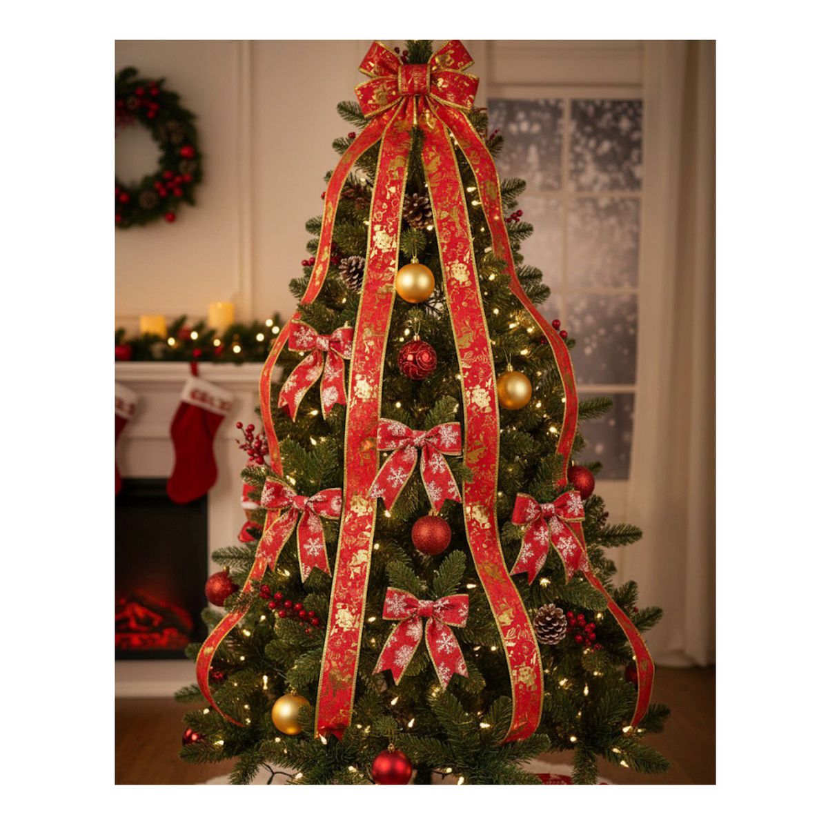 GENERICO - Pack 3 Cinta de decoracion Navideña 6 cm x 2mt