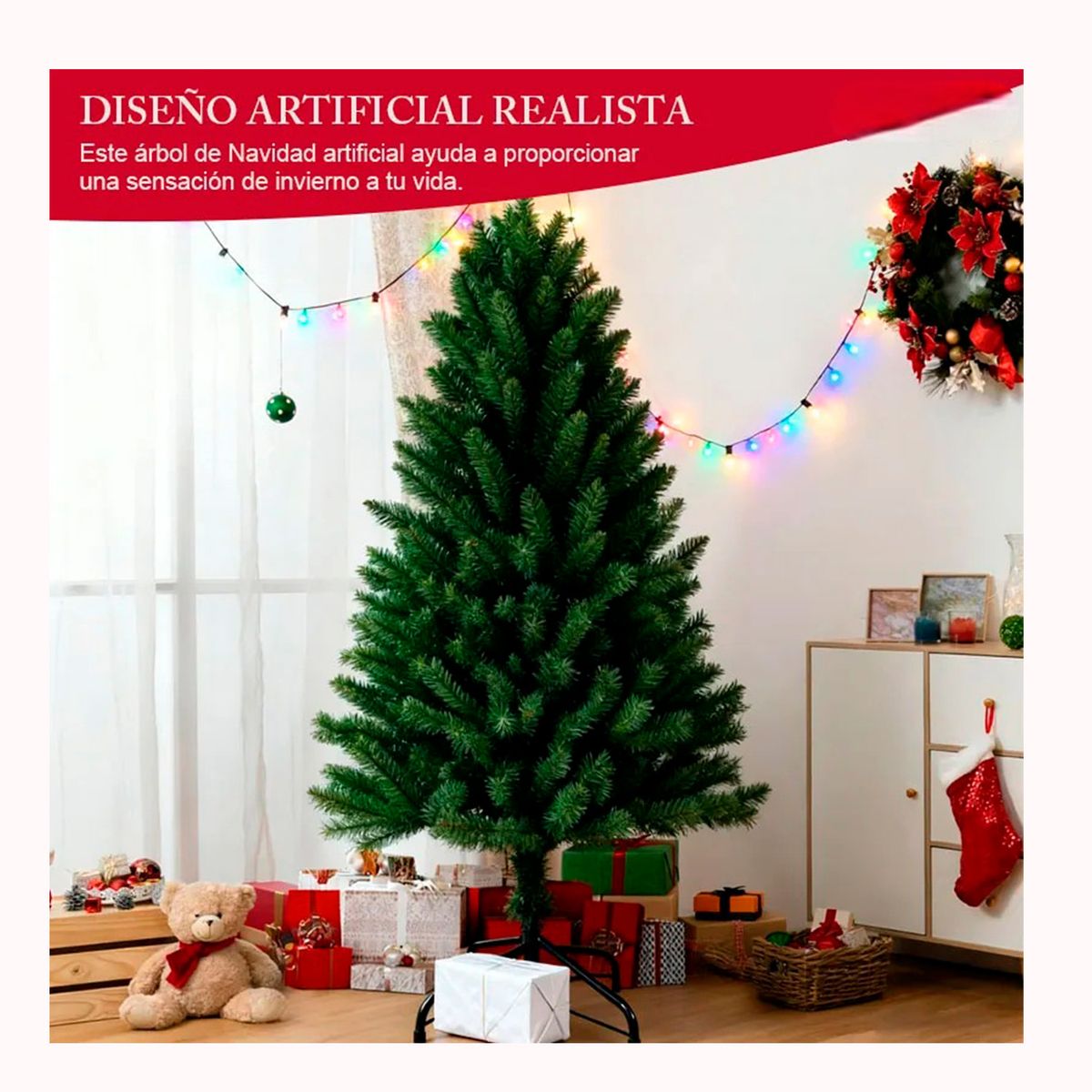 GENERICO - Árbol De Navidad 2.1 Metros Verde Para Decoración Navideña