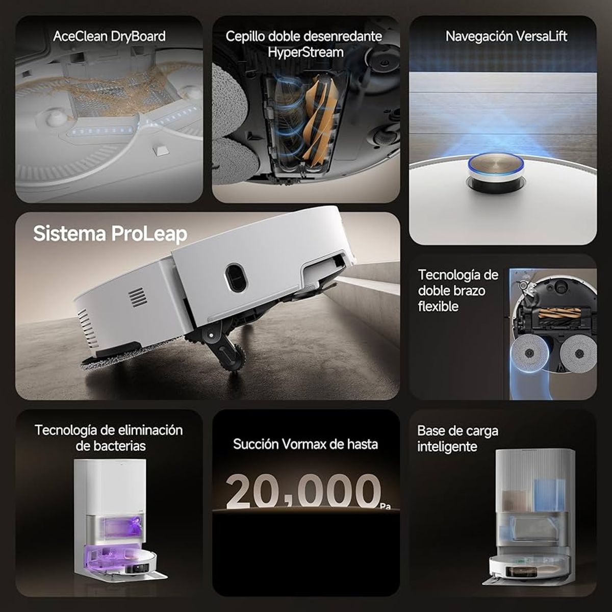 DREAME - DREAME X50 Ultra Robot Aspirador y trapeador vacío automático y trapeador autolimpiante20000 Pa
