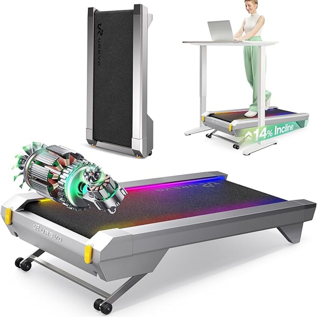 UREVO - UREVO CyberPad for office  Almohadilla inteligente para caminar con 14% de inclinación automática
