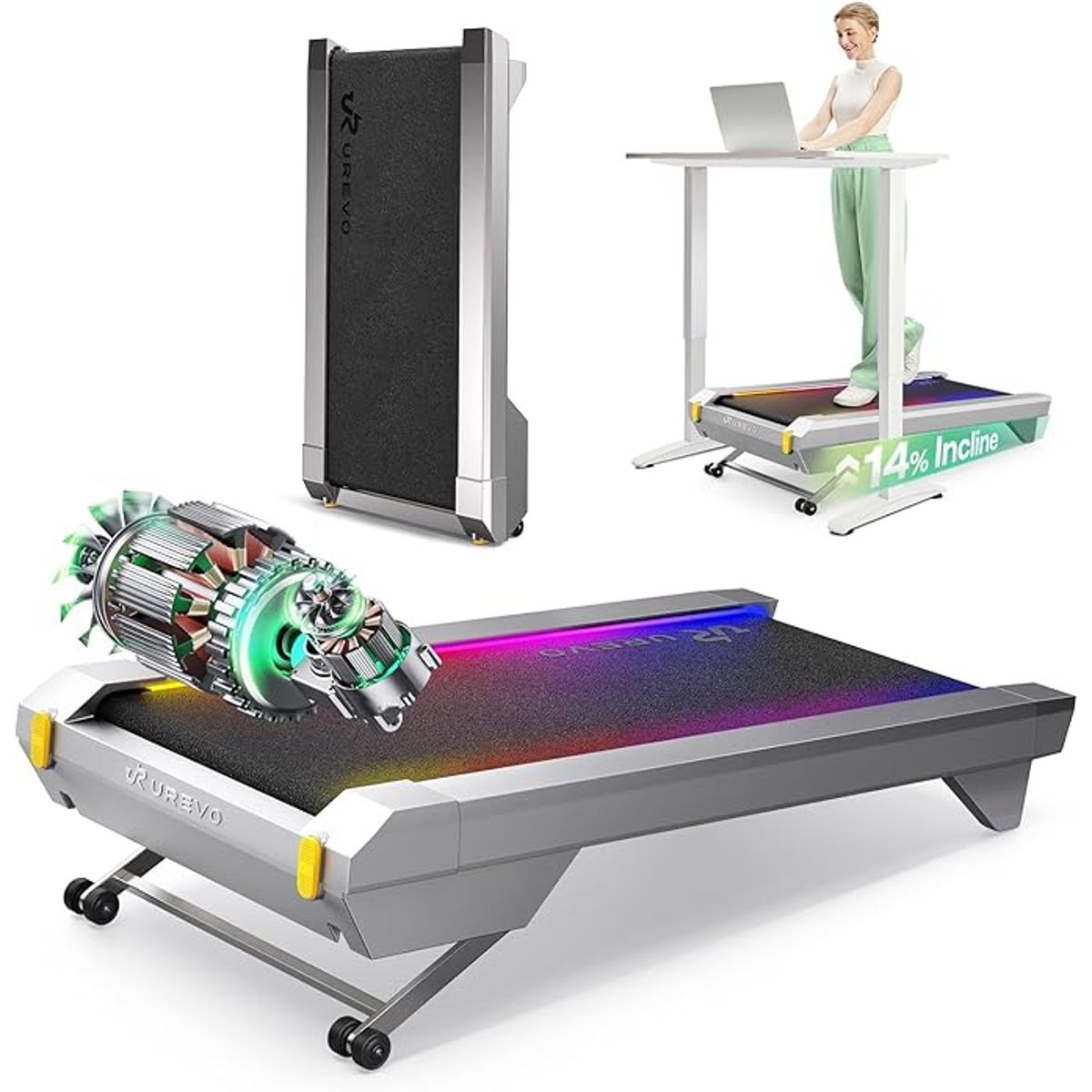 UREVO - UREVO CyberPad for office  Almohadilla inteligente para caminar con 14% de inclinación automática
