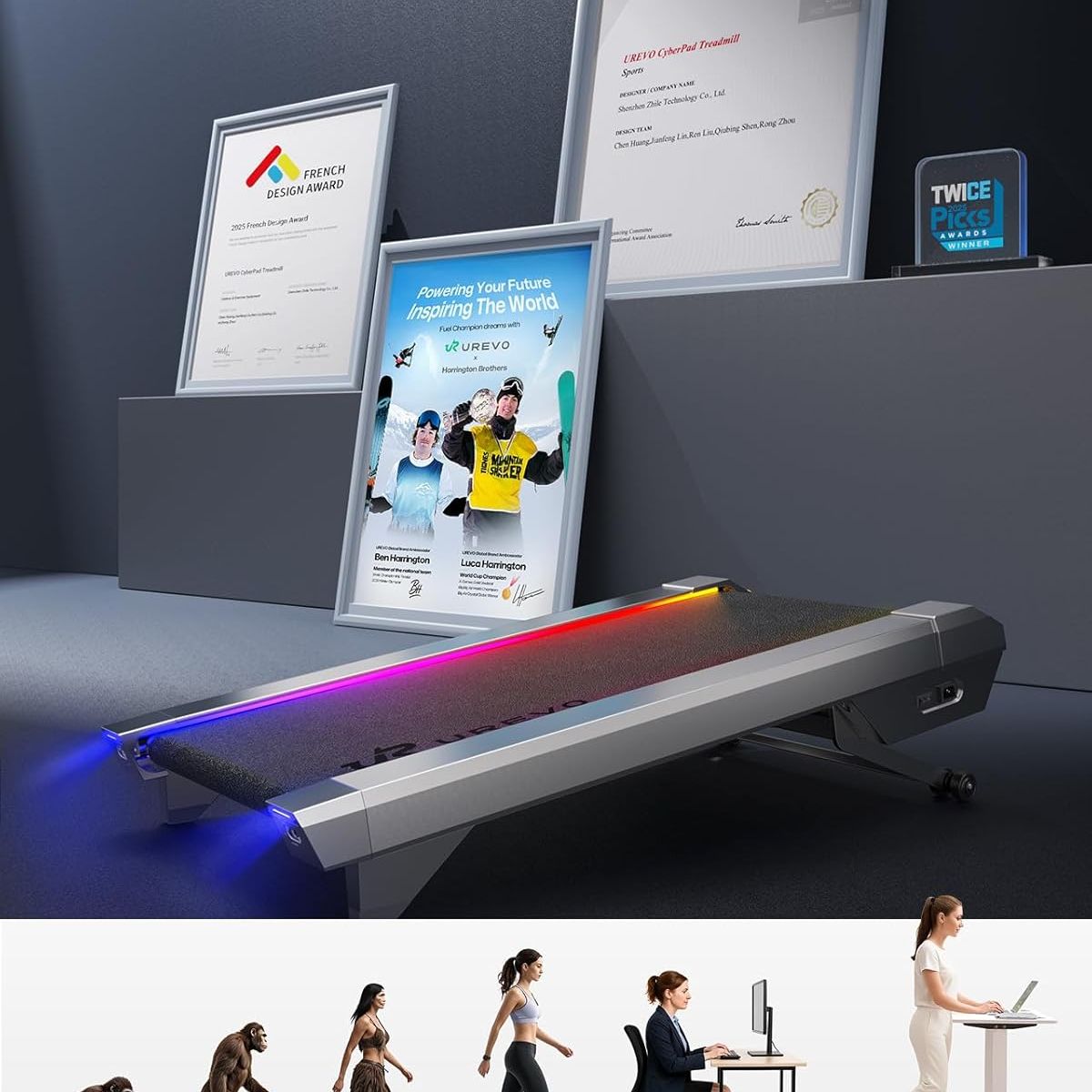 UREVO - UREVO CyberPad for office  Almohadilla inteligente para caminar con 14% de inclinación automática