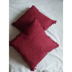 GENERICO - 2 cojínes material chenille tamaño 40 cm por 40 cm.