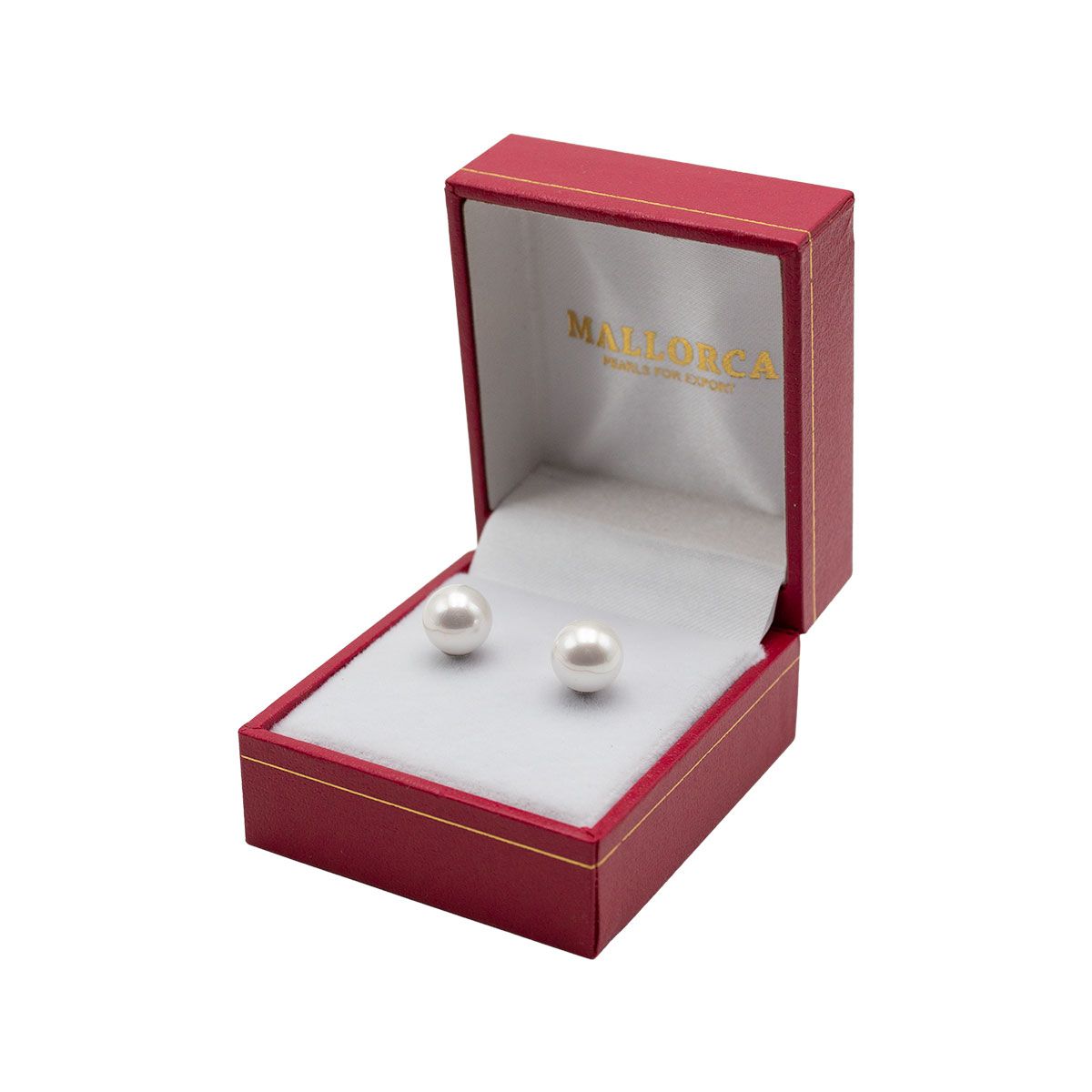 MALLORCA - Aros De Perla De Mallorca De 8 Mm Vastago Plata - Blanco