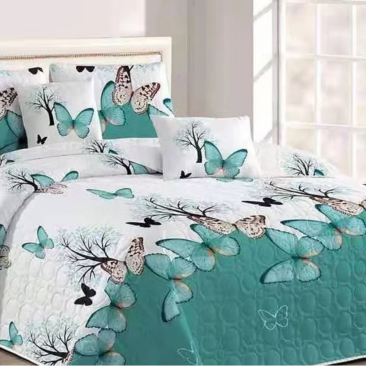 GENERICO - COBERTOR DE VERANO QUILT 2 PLAZAS CON DISEÑO