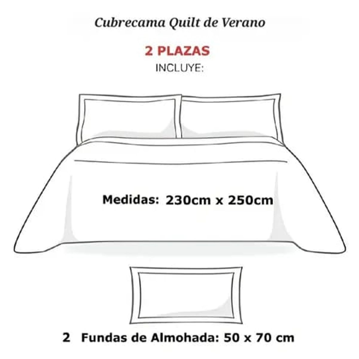 GENERICO - COBERTOR DE VERANO QUILT 2 PLAZAS CON DISEÑO