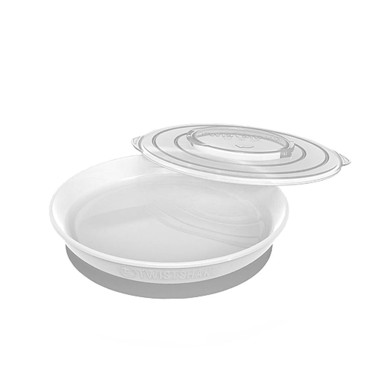 TWISTSHAKE - Plato Con Tapa Alimentación Bebé Twistshake 6+m Blanco