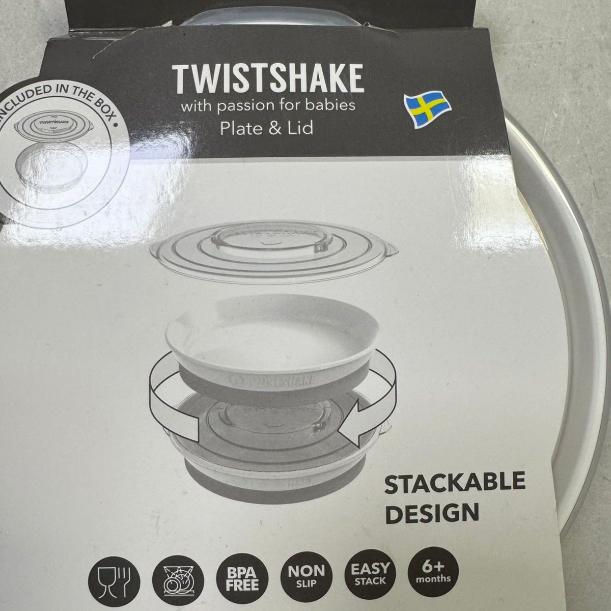 TWISTSHAKE - Plato Con Tapa Alimentación Bebé Twistshake 6+m Blanco