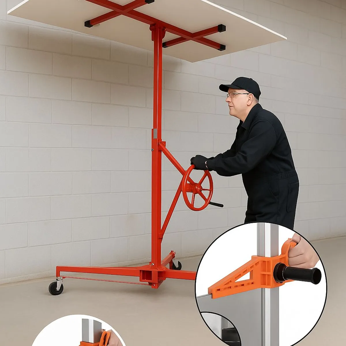 BRYO - Elevador de Placa Yeso Carton Drywal OSB H33 m +  BRYO