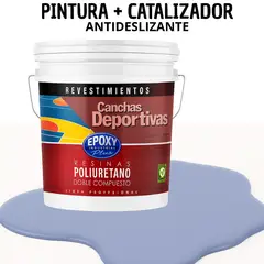 EPOXY - PINTURA ALTO TRÁFICO PU 2K - CANCHAS ANTIDESLIZANTE - TINETA 10L MORADO MODERADO
