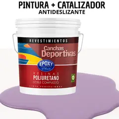 EPOXY - PINTURA ALTO TRÁFICO PU 2K - CANCHAS ANTIDESLIZANTE - TINETA 10L VIOLETA SUAVE