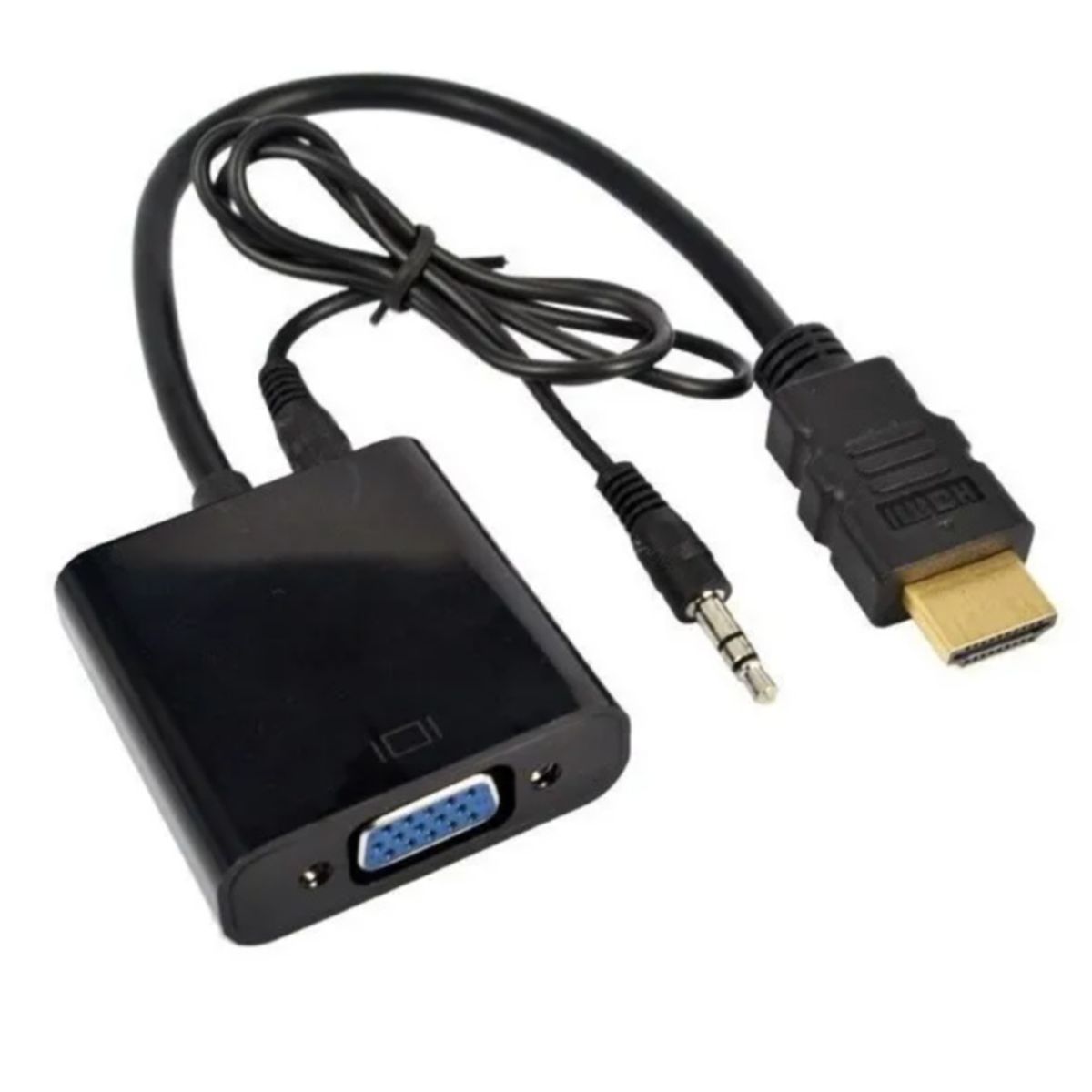 GENERICO - Cable Adaptador Conversor De Hdmi A Vga Con Salida De Audio