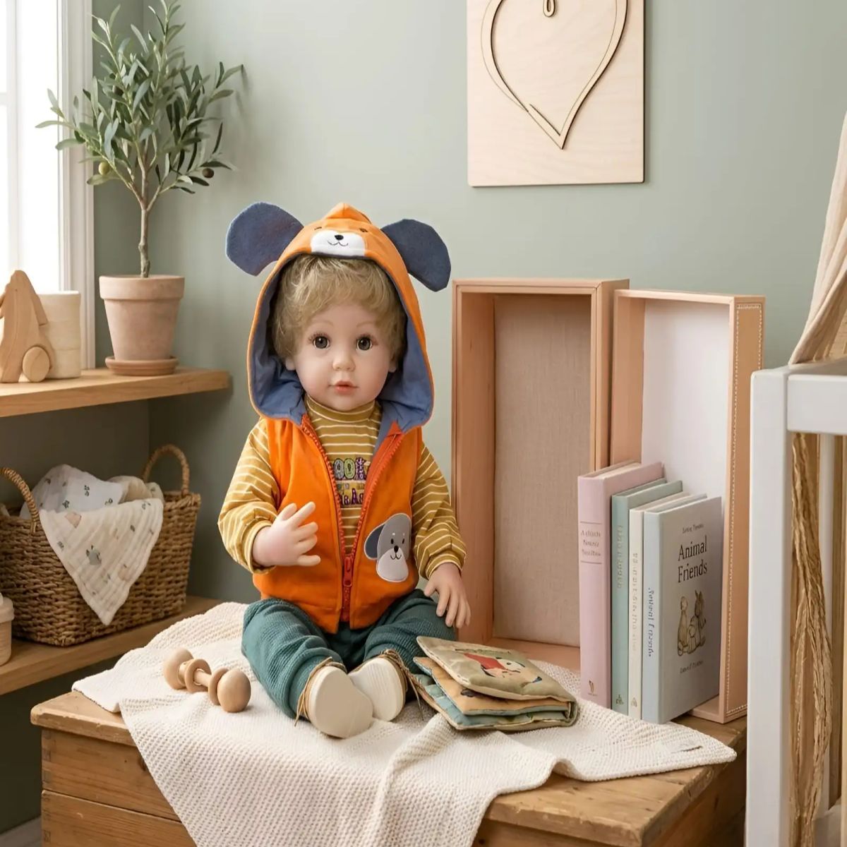 GENERICO - Bebé Reborn Muñeco Realista con Accesorios y Ropa de Tela Suave 55 cm