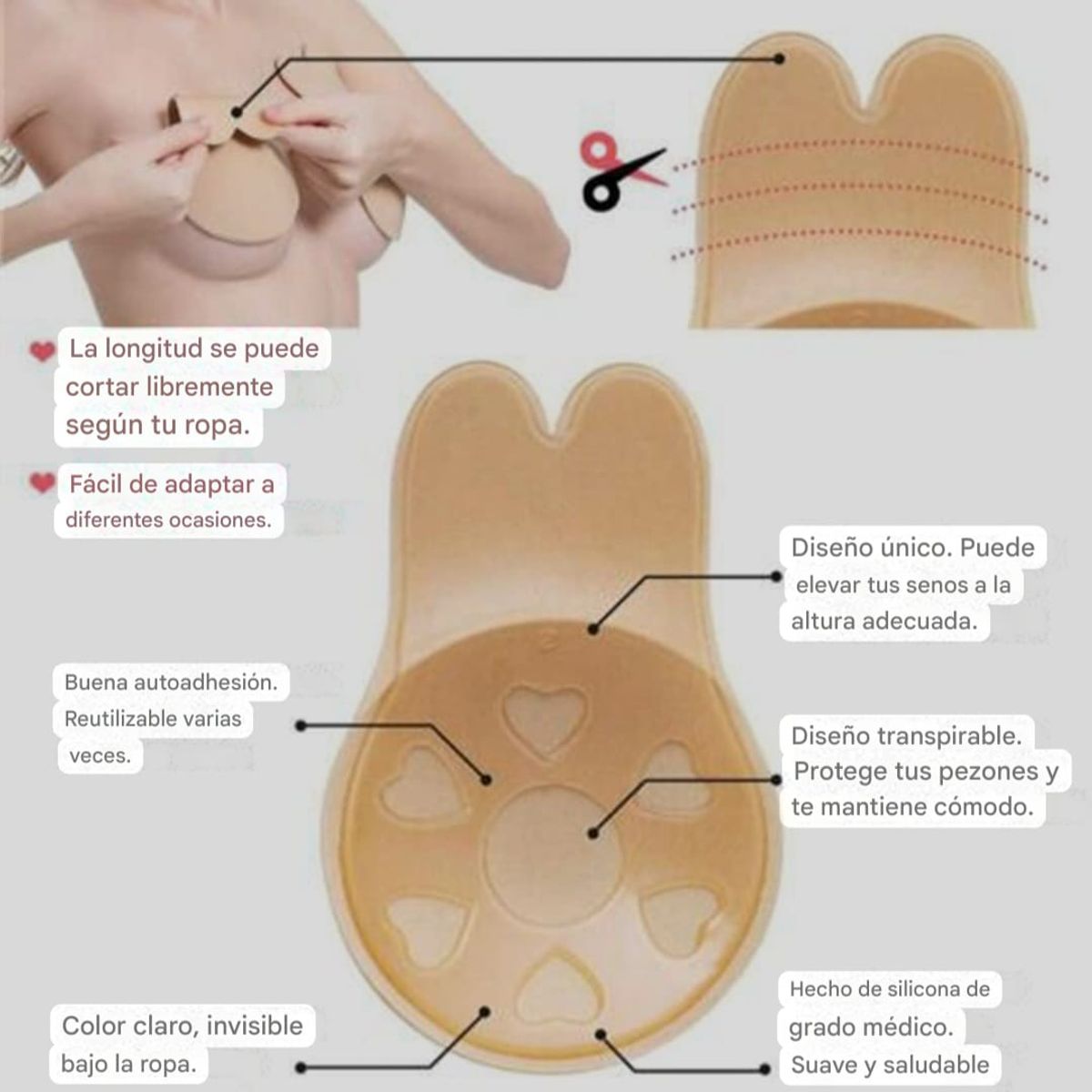QIKUN - Parches Adhesivos  Sujetador Levanta busto