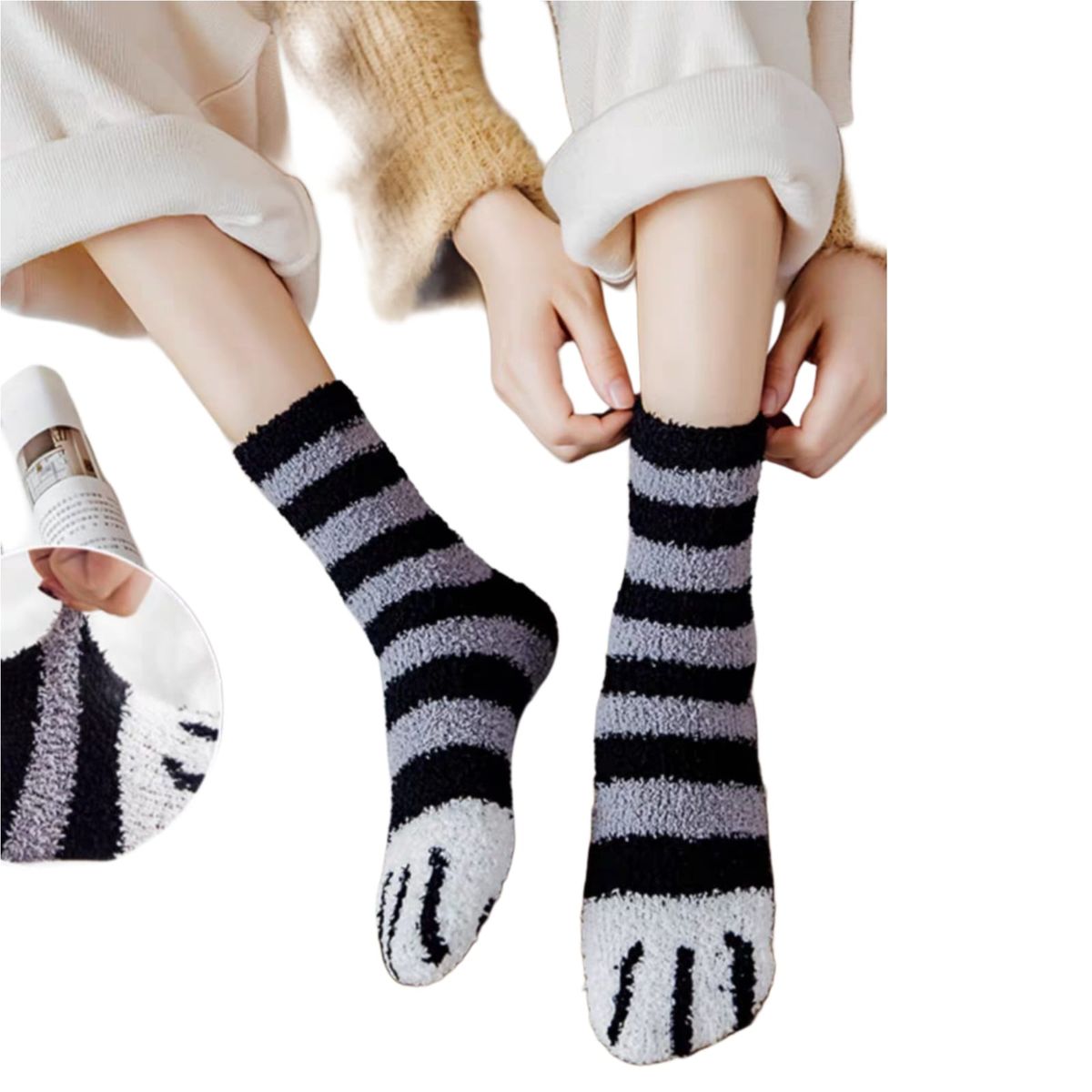 QIKUN - Calcetines Garra Gato 3 Pares Surtidos Hombre/ Mujer