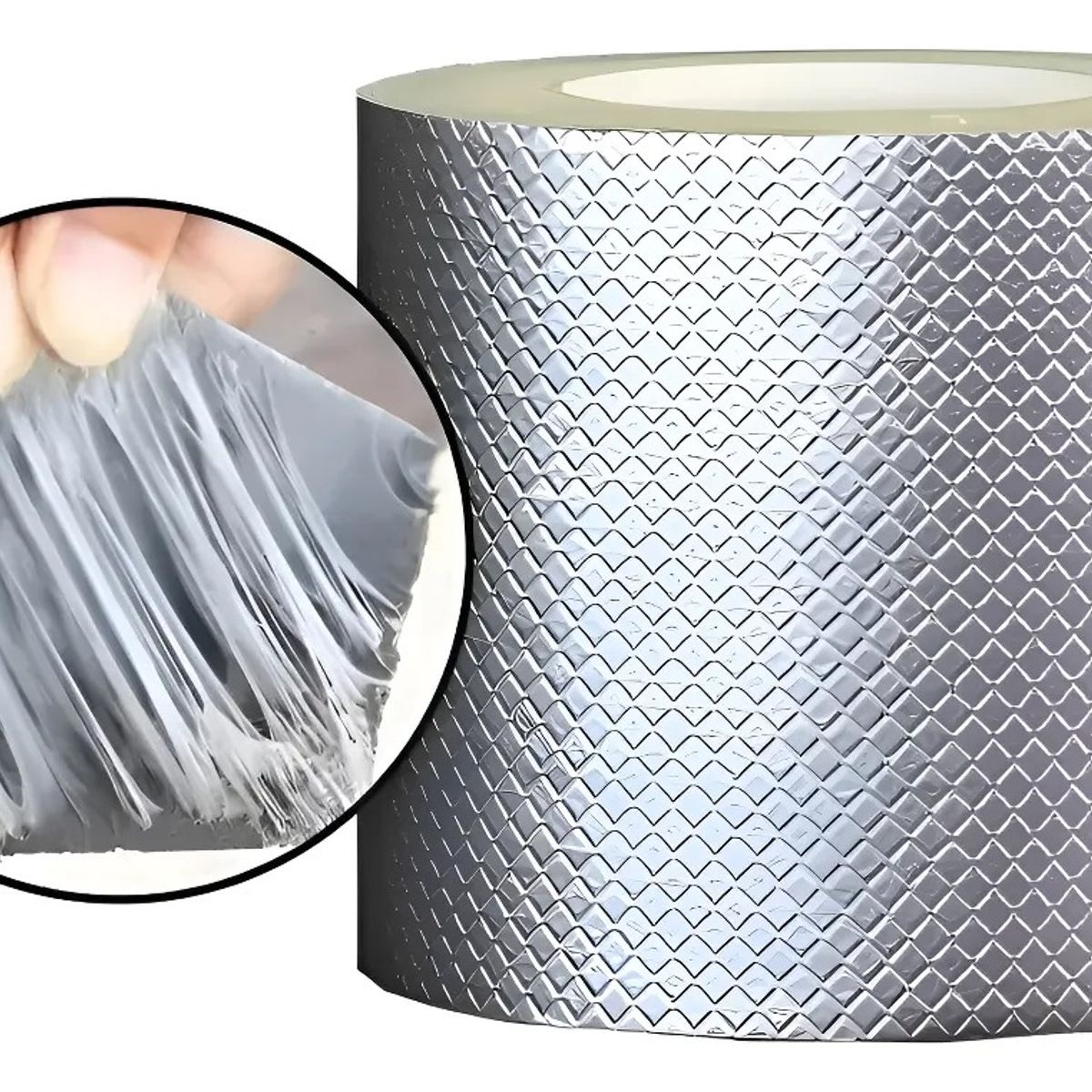 GENERICO - Cinta Impermeable Fuerte Térmica Techo Tubo 300mmx5m Lisa Plateado