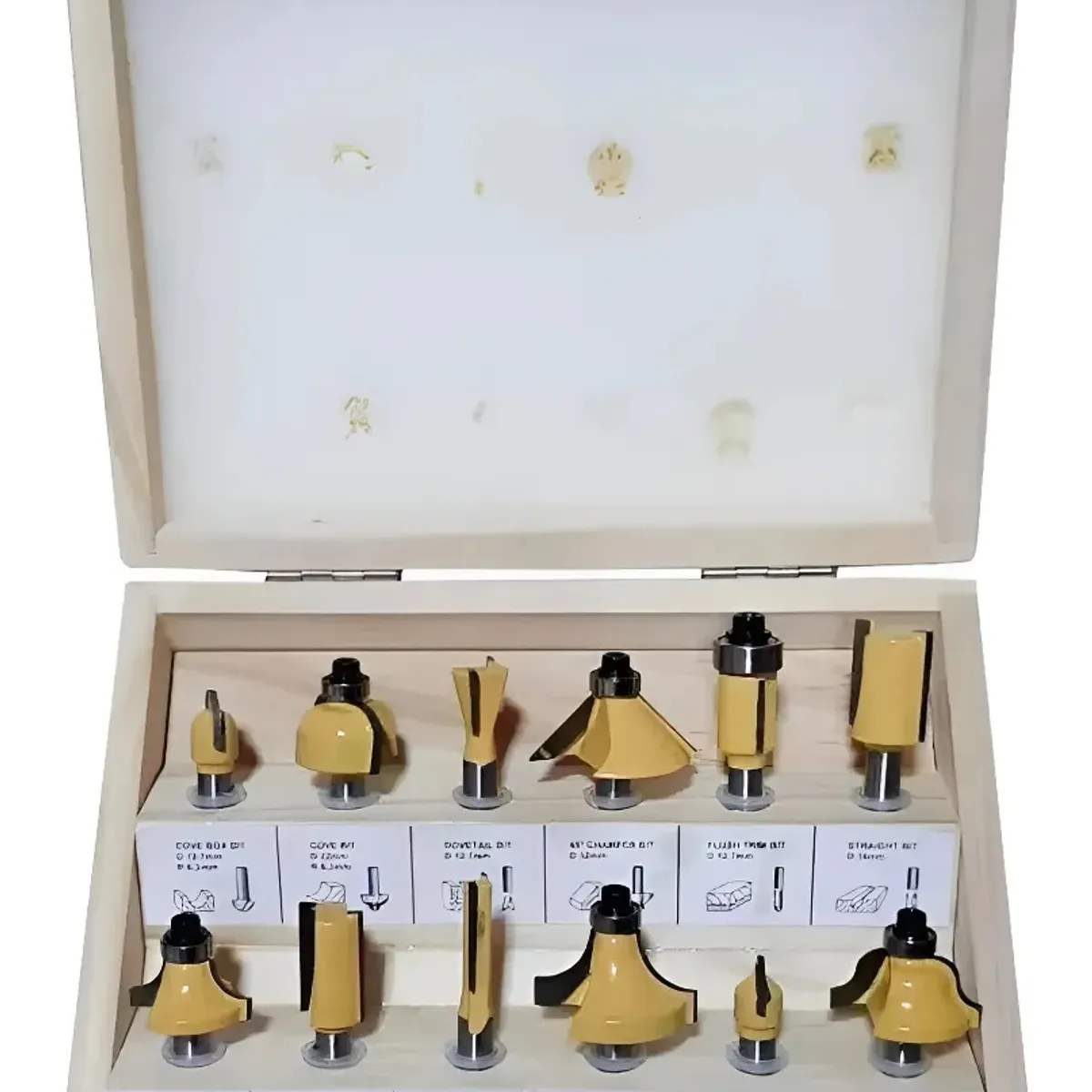 GENERICO - Set De 12 Brocas Fresas Madera Router 6.35mm