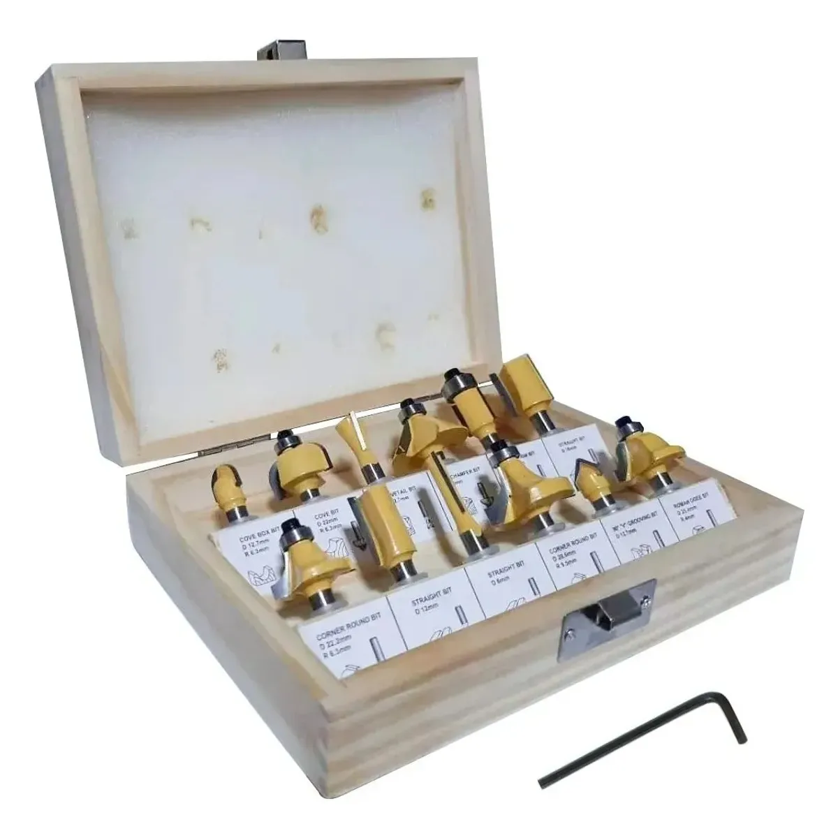 GENERICO - Set De 12 Brocas Fresas Madera Router 6.35mm