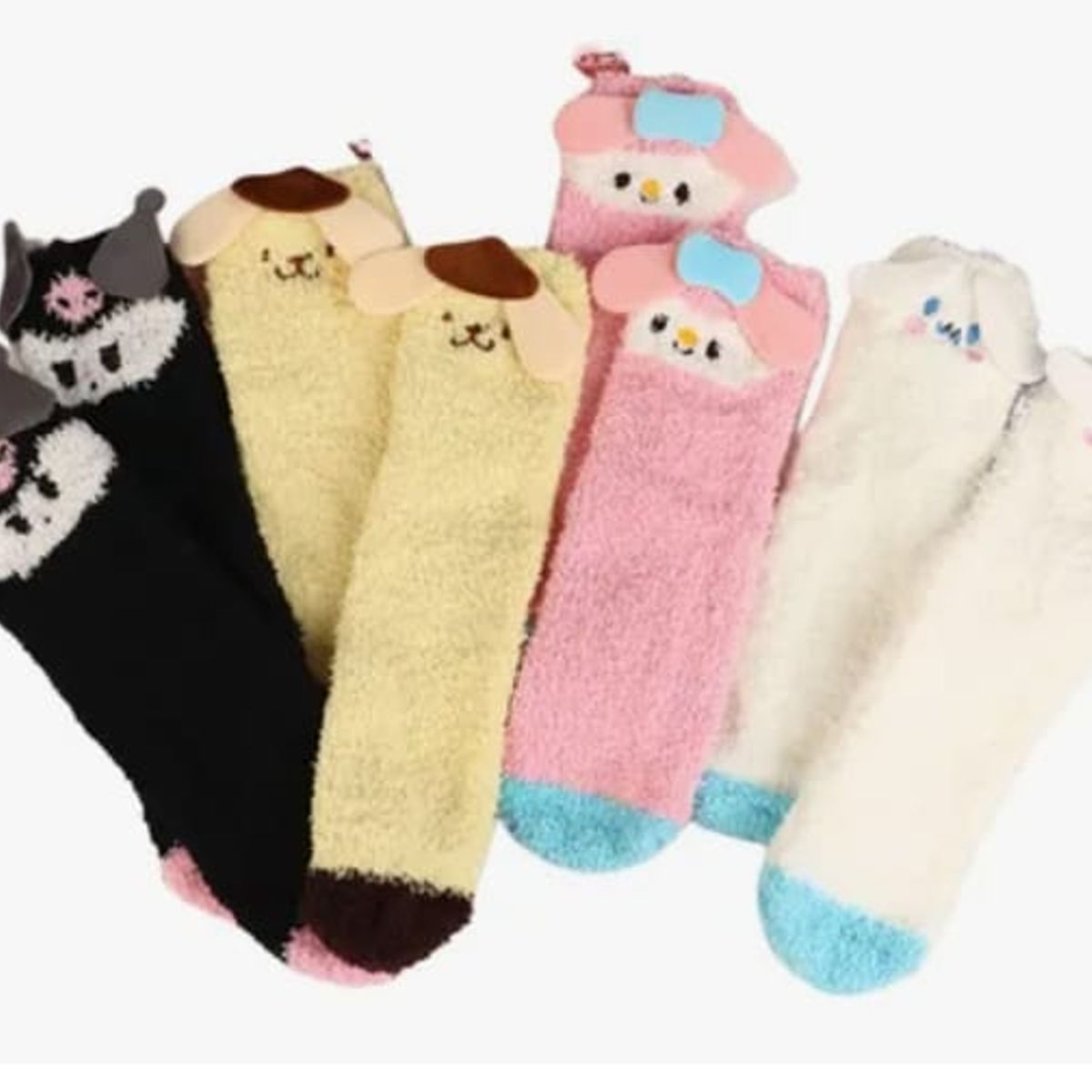 QIKUN - Calcetines Infantil Niña Kitty y Amigos Coralina 3 Pares Surtidos