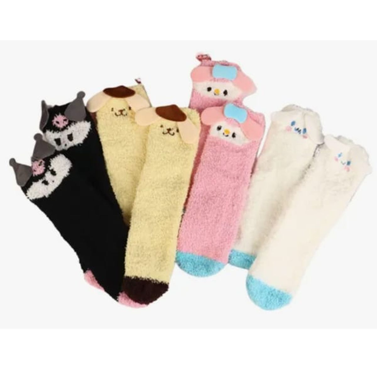 QIKUN - Calcetines Infantil Niña Kitty y Amigos Coralina 3 Pares Surtidos