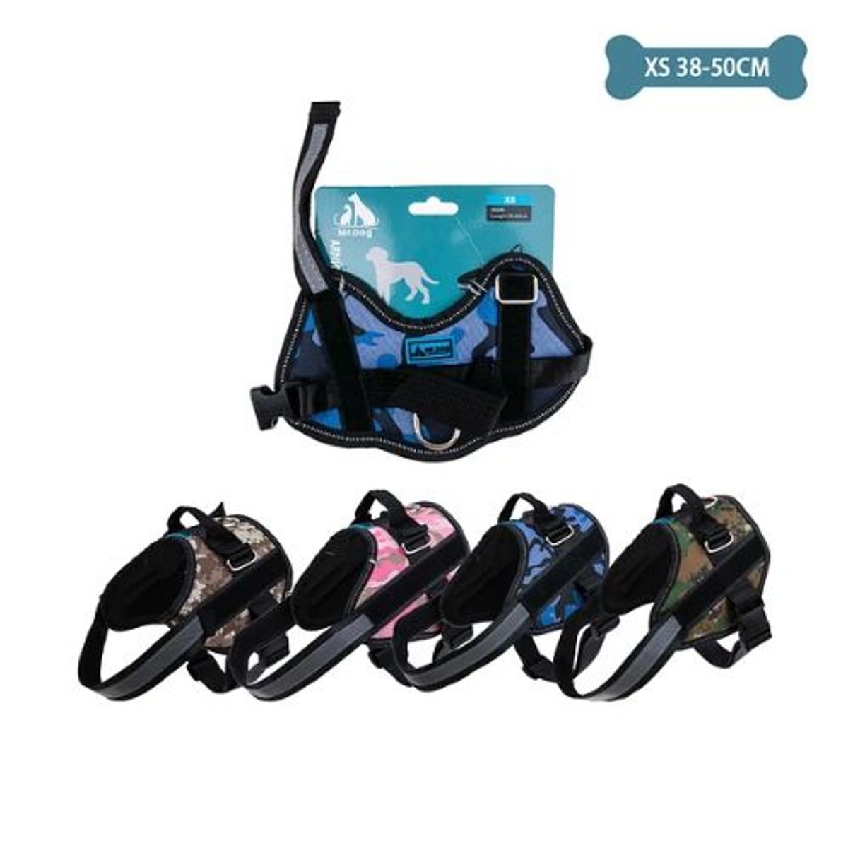 GENERICO - Arnés camuflaje S11 talla XS 25-55kg 38-50cm Color Rosa