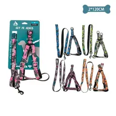 GENERICO - Set de arnés y correa camuflaje 20cm120cm Color Morado