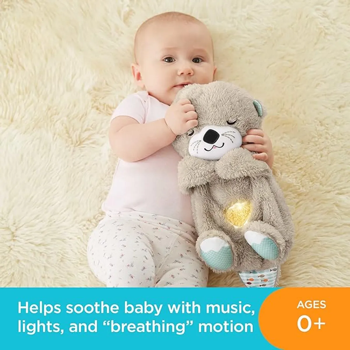 MOVI - NUTRIA PELUCHE DE APEGO CON MÚSICA LUZ Y RESPIRACIÓN PARA NIÑOS