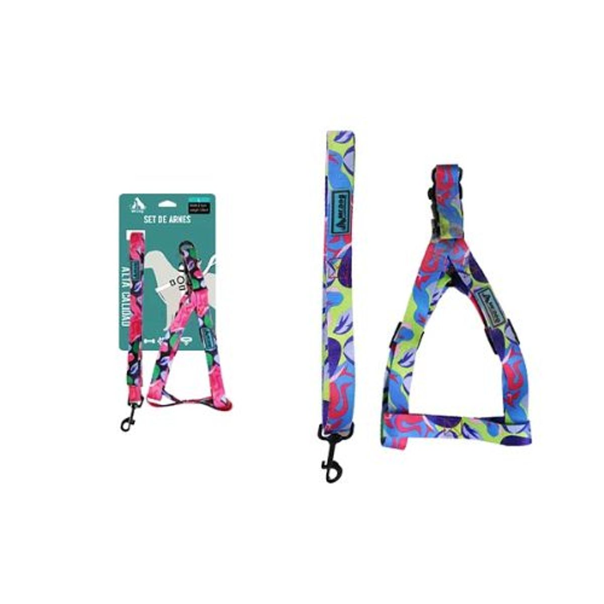 GENERICO - Set de arnés con correa 20cm150cm Color Rosa Para Mascotas