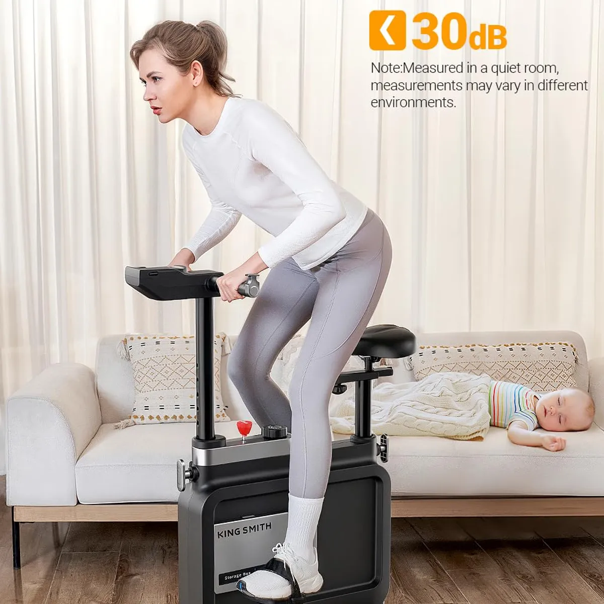 KINGSMITH - Bicicleta estática plegable KingSmith W1B para interiores debajo del escritorio