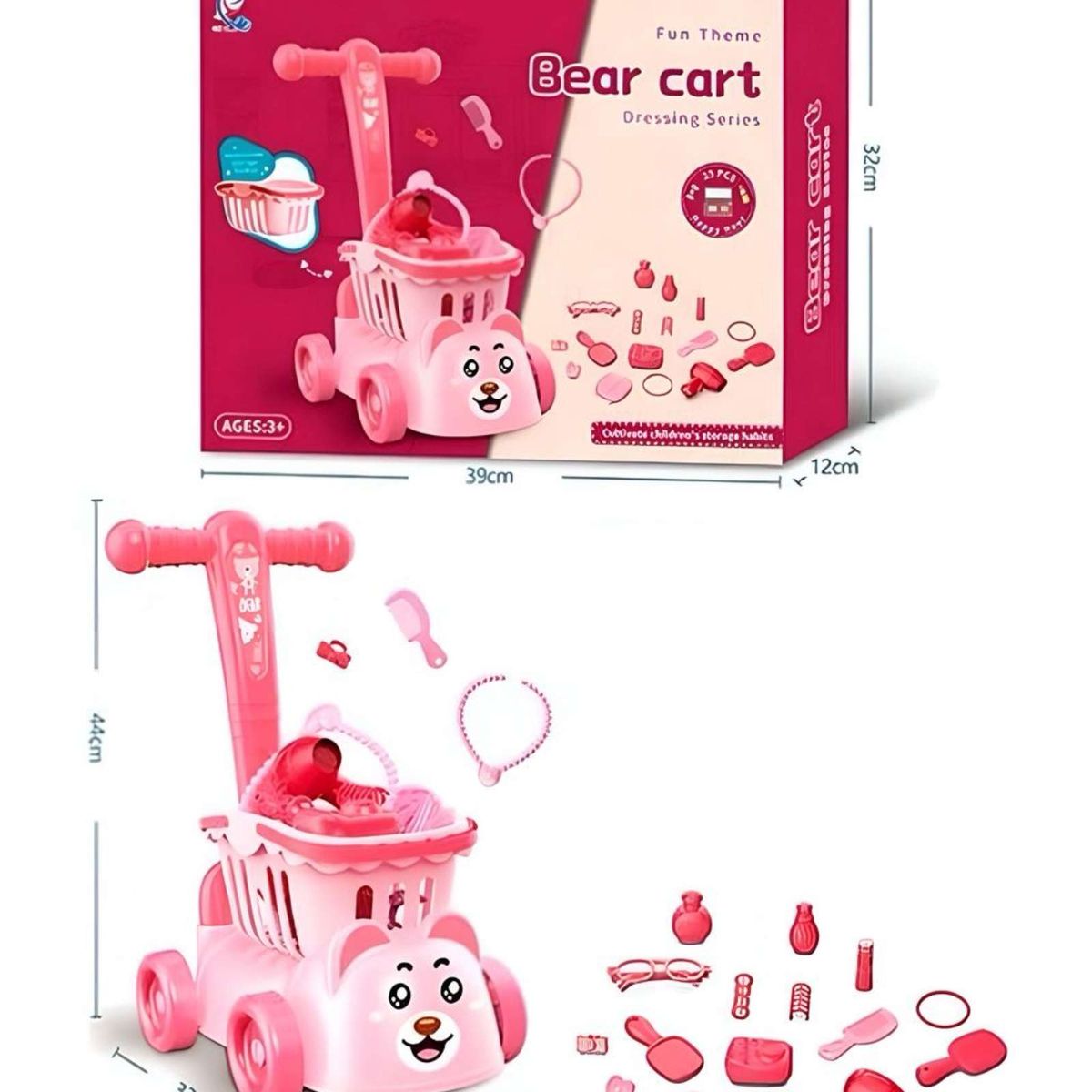 GENERICO - CARRO ANDADOR CORREPASILLO DE BELLEZA BEAR CAR 39X12CM