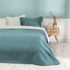 MASHINI - Set Quilt Liso 220x240 cm + Sabana Liso 2 P Verde + Fundas