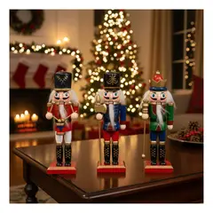 EKOL TACTICA MILITAR - Pack 3 Cascanueces Navideño Colgante Adorno Navidad