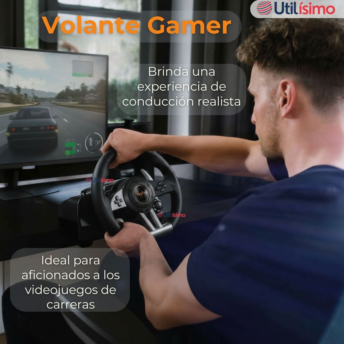 LINE - Volante De Juego V3 Pedales Palanca Carreras Ps4 Xbox Pc