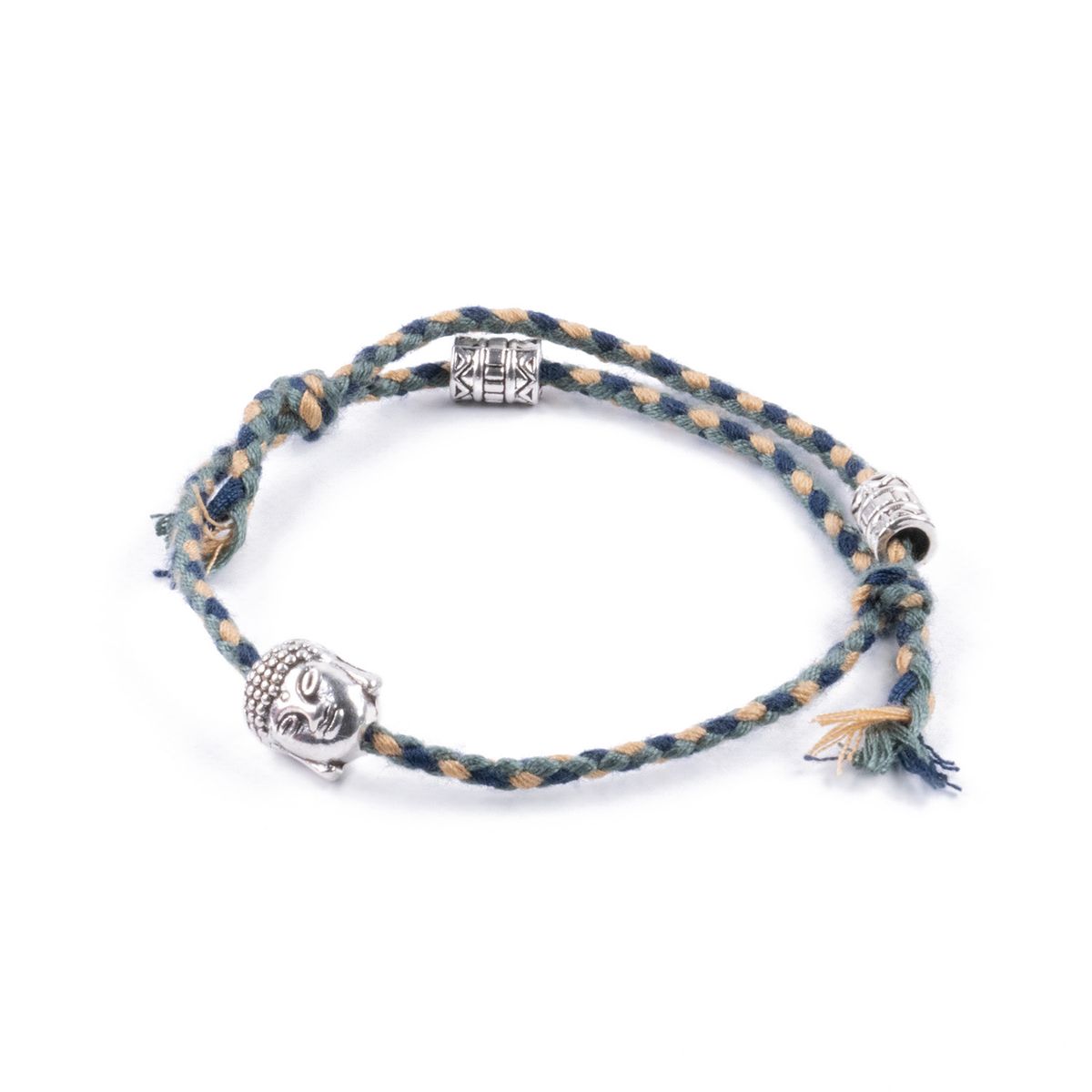 TRIBALLE - Pulsera Étnica Verde Cabeza De Buda