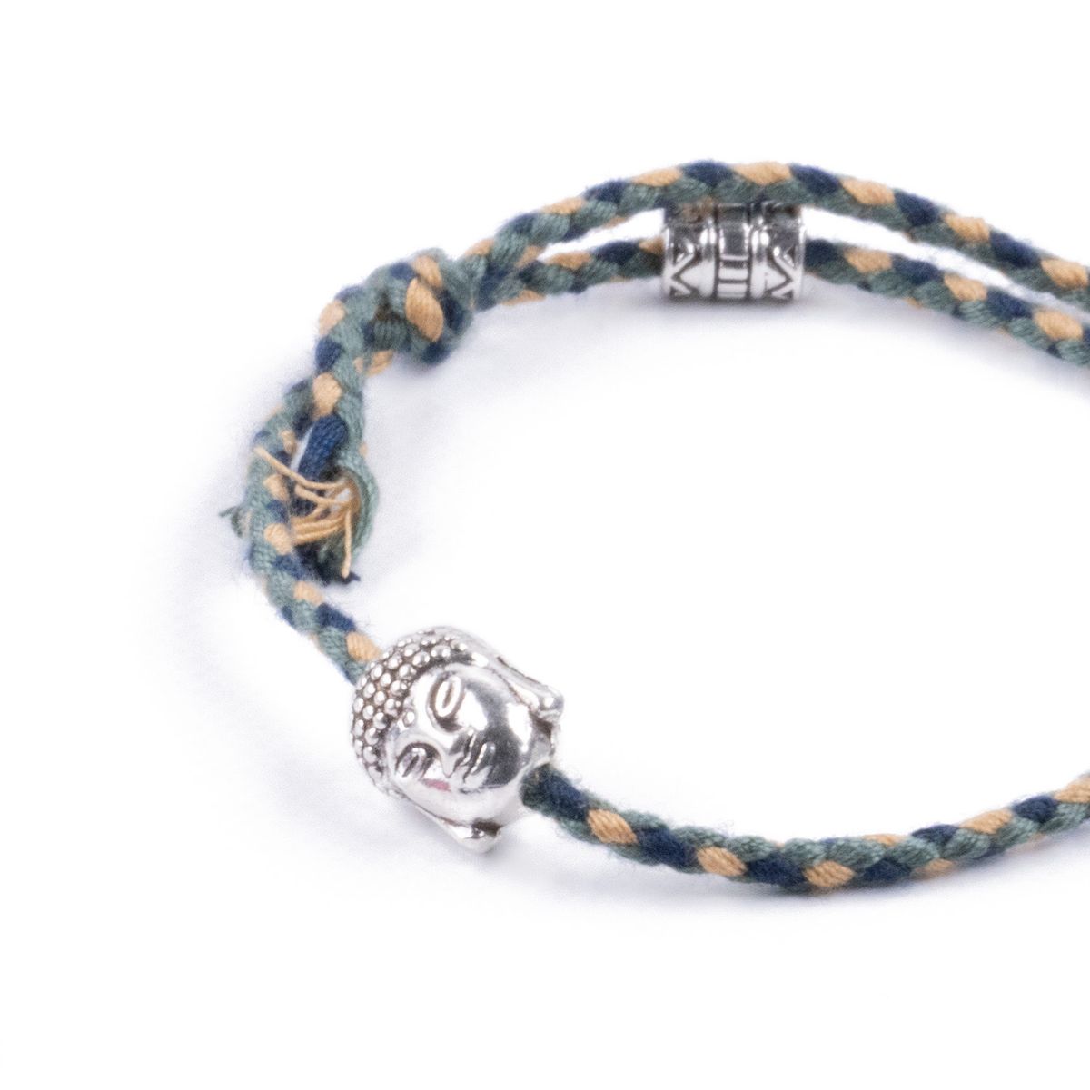 TRIBALLE - Pulsera Étnica Verde Cabeza De Buda