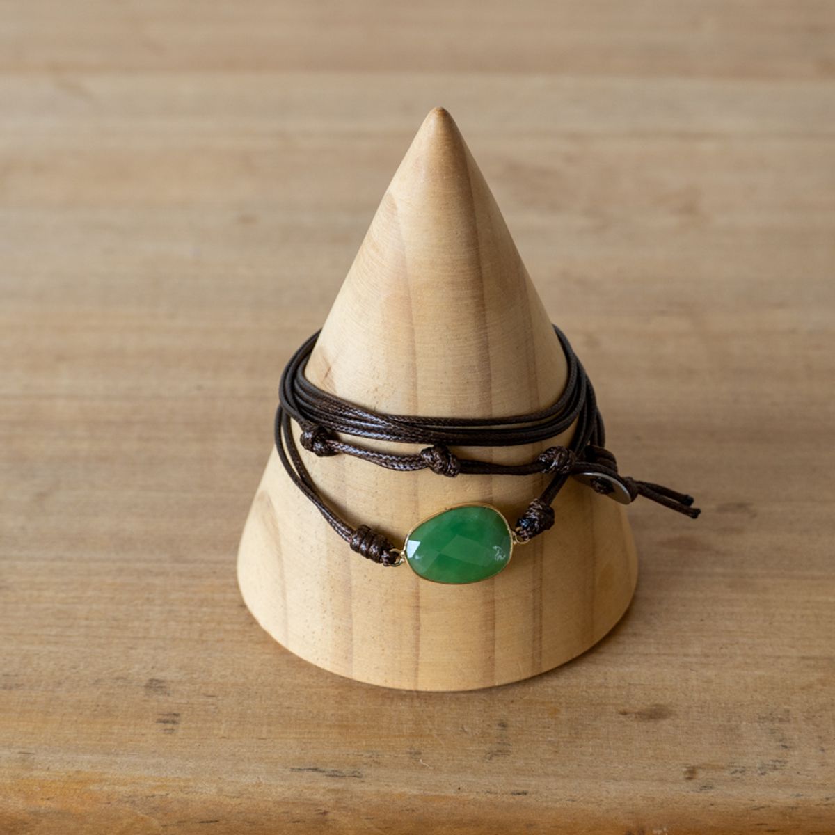 TRIBALLE - Pulsera Jade Verde Tipo Correa