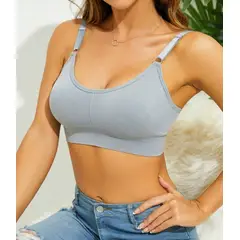 KIRAMA CLOTHING STORE - Sujetador Neblina Azul con Espalda al Aire Estilo Casual Premamá