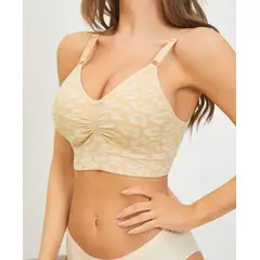 KIRAMA CLOTHING STORE - Sujetador Albaricoque con Espalda al Aire Estilo Casual y Funcional