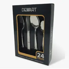 GENERICO - Juego De Cubiertos 24 Piezas Acero Inoxidable Dewart