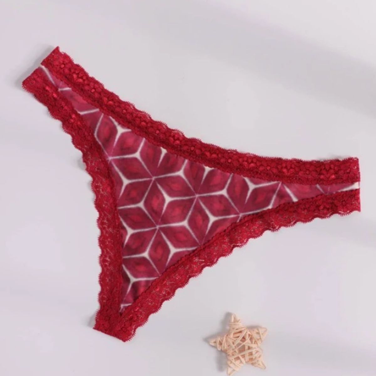 KIRAMA CLOTHING STORE - Braga Burdeos con Encaje  Estilo Dulce y Festivo