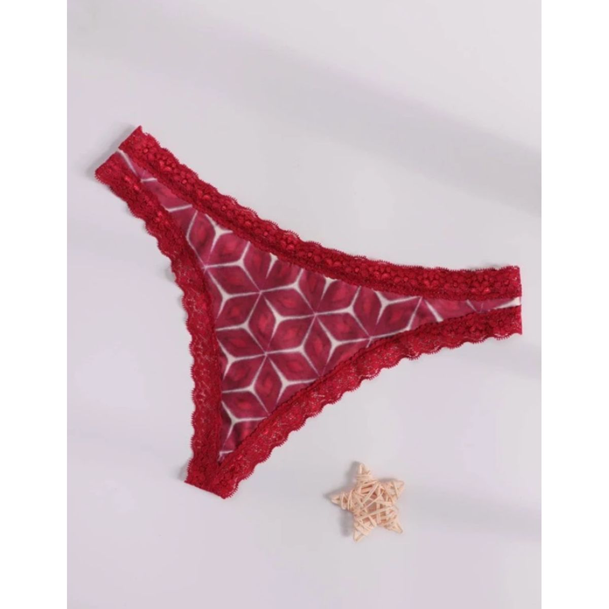 KIRAMA CLOTHING STORE - Braga Burdeos con Encaje  Estilo Dulce y Festivo