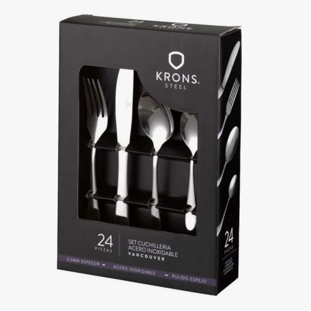 KRONS - Set Cubiertos 24 Piezas Vancouver Krons Color Plateado