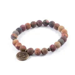 TRIBALLE - Pulsera De Jaspe Multicolor Om Y Energía Interior