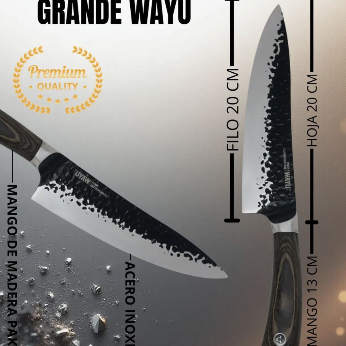 WAYU - Cuchillo Hammer Grande Wayu Negro