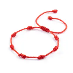 TRIBALLE - Pulsera Hilo Rojo 7 Nudos
