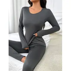 KIRAMA CLOTHING STORE - Camiseta Gris Oscuro de Manga Larga Ajuste Cómodo para Primavera y Otoño